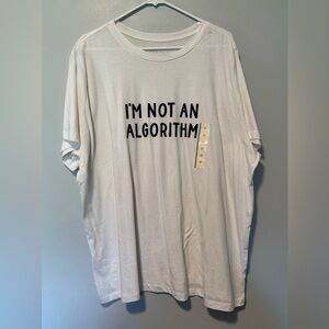 New Ava & Viv White Short Sleeve Tee with Bold Text